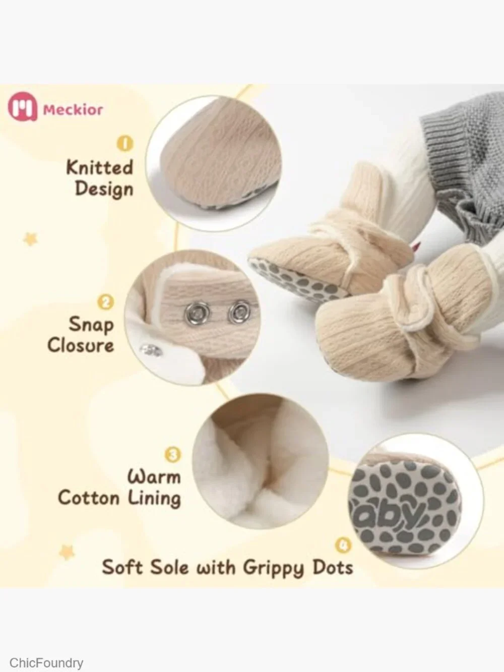 Newborn Baby Fleece Winter Booties First Walkers Slippers